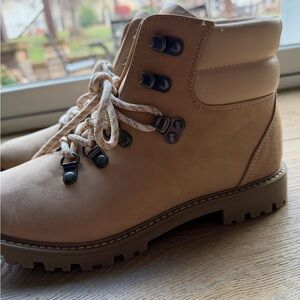 Target Beige Lace-Up Boots